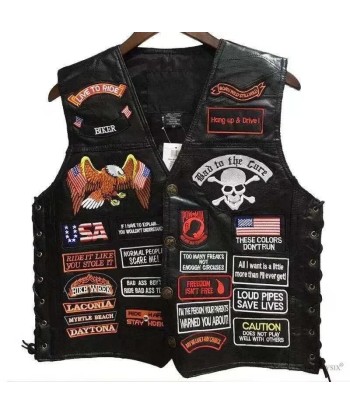 Harley Davidson Leder-Bikerweste pas cheres