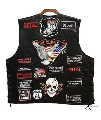 Harley Davidson Leder-Bikerweste pas cheres