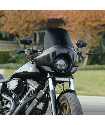 Schwarze VD8-Scheinwerferverkleidung für Custom-Motorräder mit integrierter Windschutzscheibe livraison gratuite