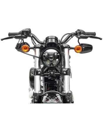 5,75 Zoll LED-Motorradscheinwerfer mit H4-H13-Adapter kompatibel mit Harley Davidson schwarz pas cher