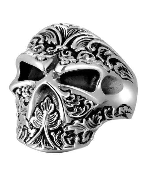 Totenkopf-Biker-Siegelring (Silber) la colonne vertébrale