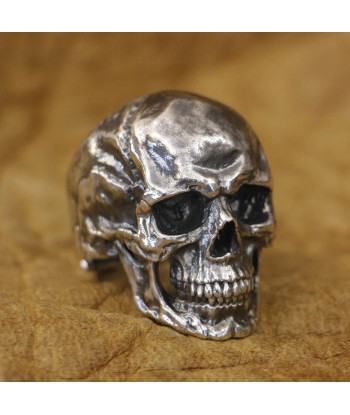 Totenkopf-Biker-Siegelring (Silber) de pas cher