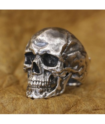 Totenkopf-Biker-Siegelring (Silber) de pas cher