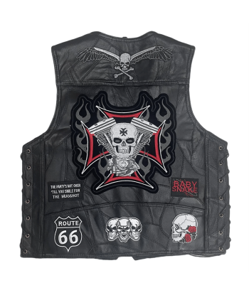 Eisernes Kreuz Totenkopf Biker Lederweste Le MVP de beaucoup