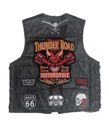 Herren-Bikerweste aus Leder – Thunder Road Venez acheter