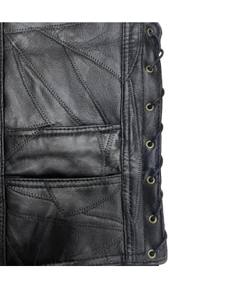 Hardcore Biker-Weste aus Leder mit Totenkopf-Motiv 50-70% off 