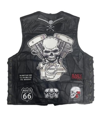 Bikerweste aus Leder - VROD SKULL vous aussi creer 