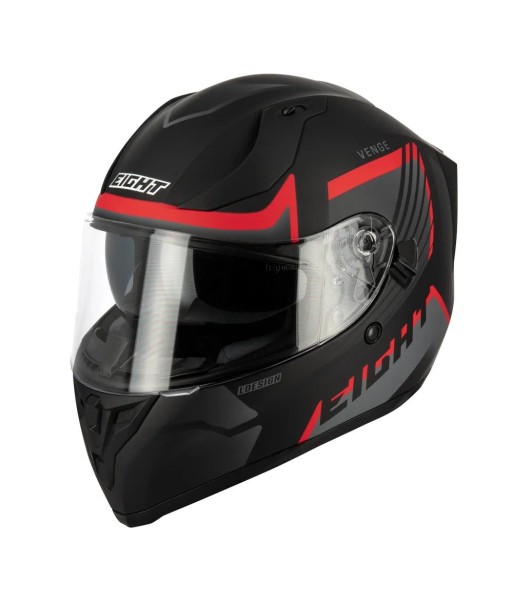 Integralhelm für Motorrad/Roller | Schwarz/Rot + PINLOCK destockage