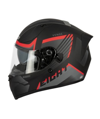 Integralhelm für Motorrad/Roller | Schwarz/Rot + PINLOCK destockage