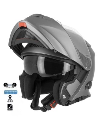 Bluetooth-Motorradhelm - Titangrau la colonne vertébrale