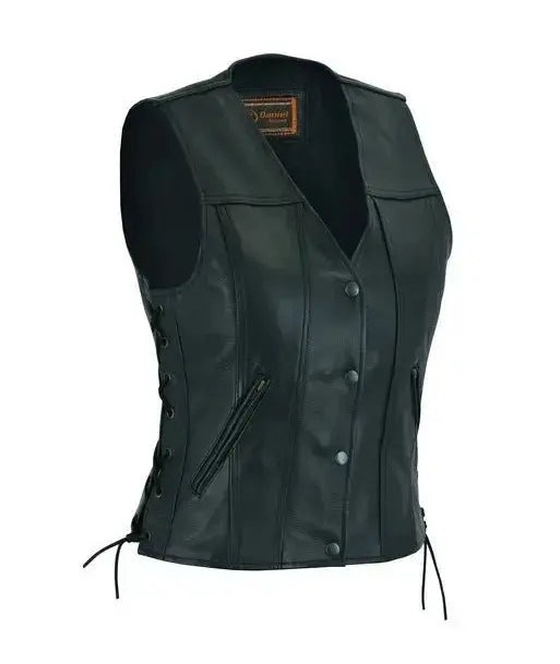 Gilet en cuir biker sans manche pour femme vente chaude votre 