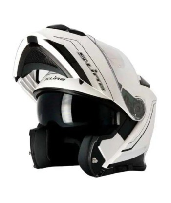 Casque Modulable Double écran Blanc/Noir | SLine550 Jusqu'à 80% De Réduction