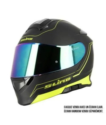 Casque Modulable Double écran Noir / jaune FLUO | SLine550 Véritable concentré