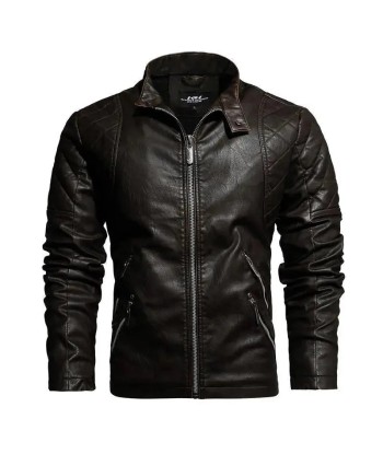 Veste cuir biker vintage de la marque