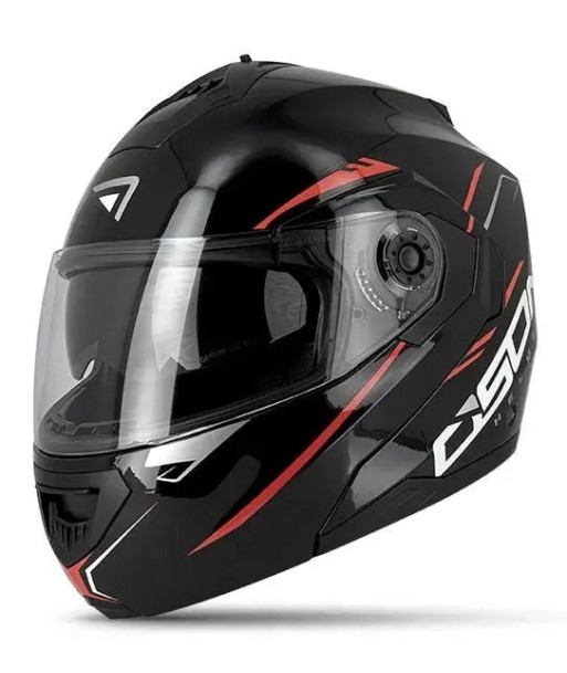 Modularer Motorradhelm - Schwarz/Rot S520 Jusqu'à 80% De Réduction