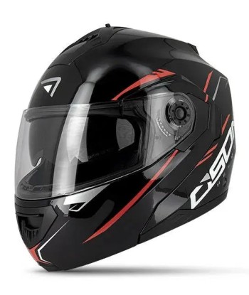 Casque moto modulable - Noir/ rouge S520 Profitez des Offres !