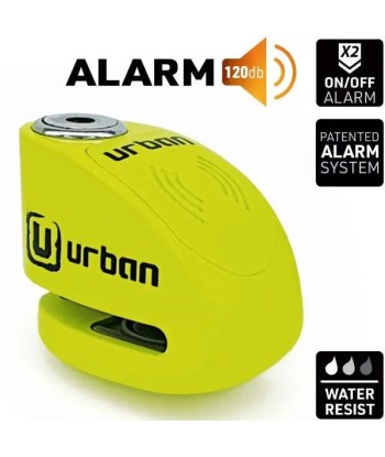 Bloque Disque Moto avec Alarme - Urban 6 mm Jaune Fluo Profitez des Offres !