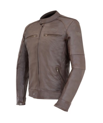 Blouson Cuir moto VINTAGE -Marron meilleur choix