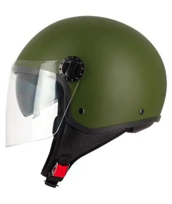 Casque moto Jet FURY- Vert armé Mat les muscles