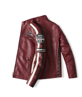 Blouson style cafe Racer cuir vintage rouge - Speed RACE de votre