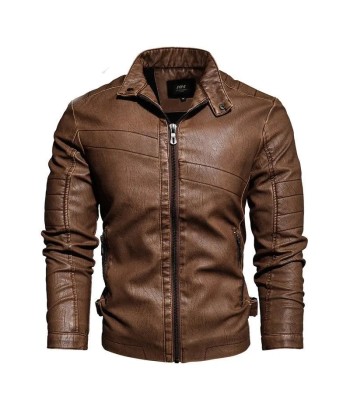 Blouson cuir vintage homme - Marron Vous souhaitez 