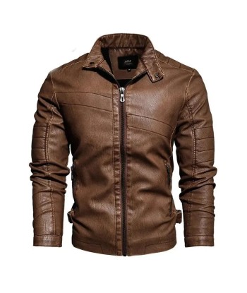 Veste cuir camel vintage Voir les baskets