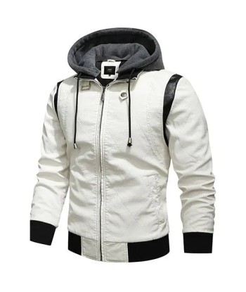 Veste en cuir blanc homme Livraison rapide