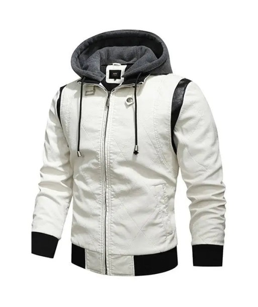 Veste en cuir blanc homme Livraison rapide