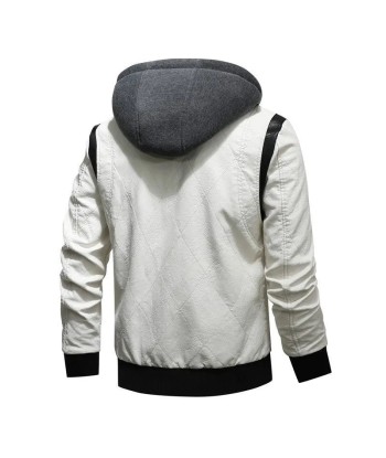 Veste en cuir blanc homme Livraison rapide