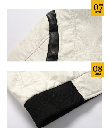 Veste en cuir blanc homme Livraison rapide