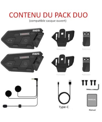 Intercom moto Bluetooth 5.0 - 6 pilotes 2024