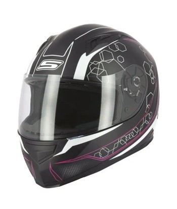 Casque Moto Intégral femme- S448 Noir et Rose Economisez 