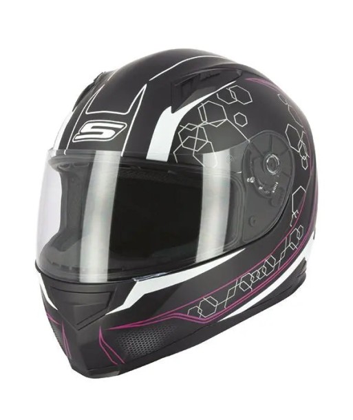 Casque Moto Intégral femme- S448 Noir et Rose Economisez 