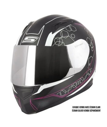 Casque Moto Intégral femme- S448 Noir et Rose Economisez 