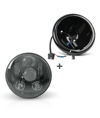 Phare avant LED motos, 5.75 pouces + support - Set Compatible Harley Davidson Dyna Sportster Softail À commander