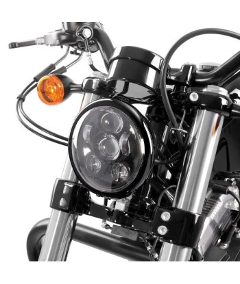 Phare avant LED motos, 5.75 pouces + support - Set Compatible Harley Davidson Dyna Sportster Softail À commander