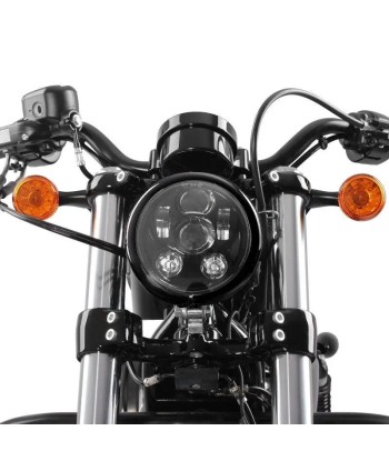 Phare avant LED motos, 5.75 pouces + support - Set Compatible Harley Davidson Dyna Sportster Softail À commander