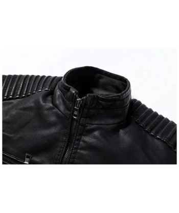 Vintage-Lederjacke - Schwarz solde