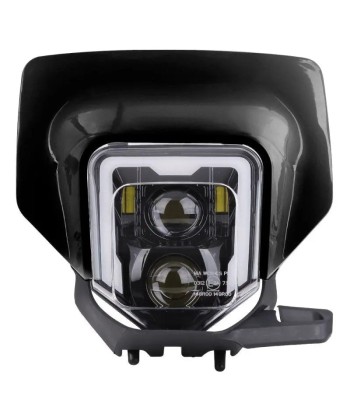 Projecteur LED moto + plaque Enduro Offroad  noir français