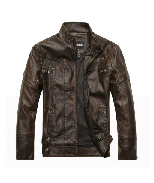 Veste Cuir Homme style Cafe racer Voir les baskets