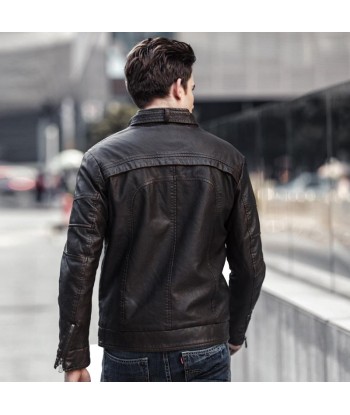 Veste Cuir Homme style Cafe racer Voir les baskets