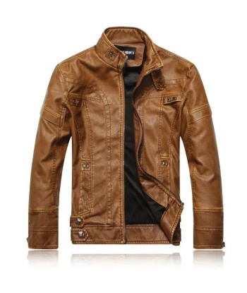 Veste Cuir Homme style Cafe racer Voir les baskets