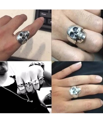 Bague motard tête de mort (argent) 50% de réduction en Octobre 2024