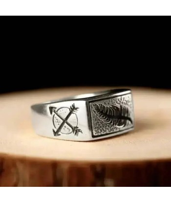 Bague motard - Plume (Argent) destockage