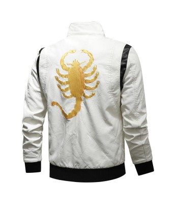 Blouson cuir blanc - Scorpion brillant des détails fins