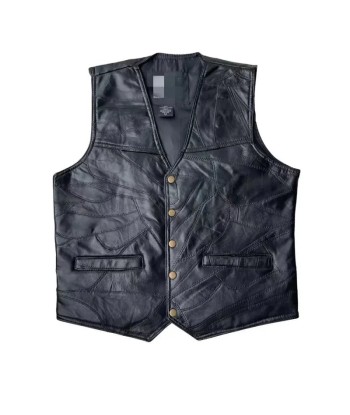 Gilet cuir noir biker de France