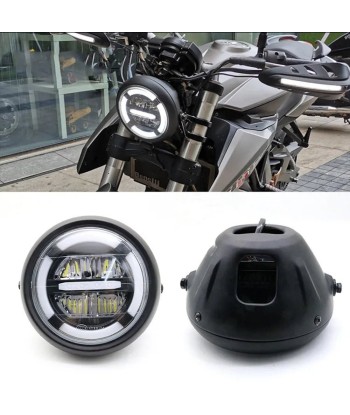 Phare rond de moto led - Jaune ou blanc solde