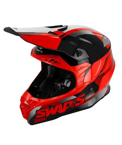 Casque moto cross homologuée - Rouge SWAPS S849 basket pas cher