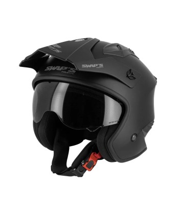 Casque Jet Trial/Quad - Swaps TROOPER Noir Mat le des métaux précieux