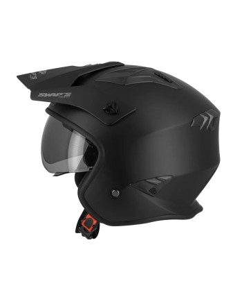 Casque Jet Trial/Quad - Swaps TROOPER Noir Mat le des métaux précieux